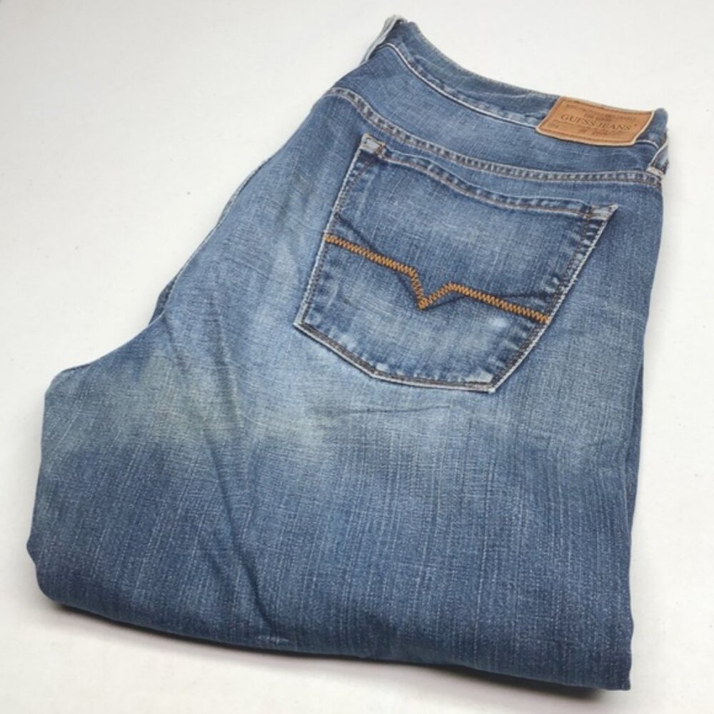 MENS VINTAGE GUESS RELAXED FIT JEANS 38x34 ⭐️